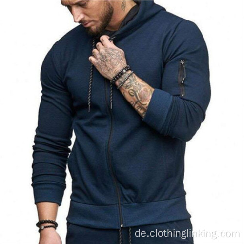 Herren Hoodie Sweatshirt Full Zip Track Jacke